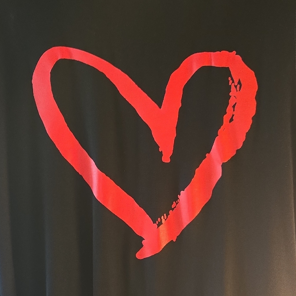 Magic Black Shirt with Red Heart Accent
